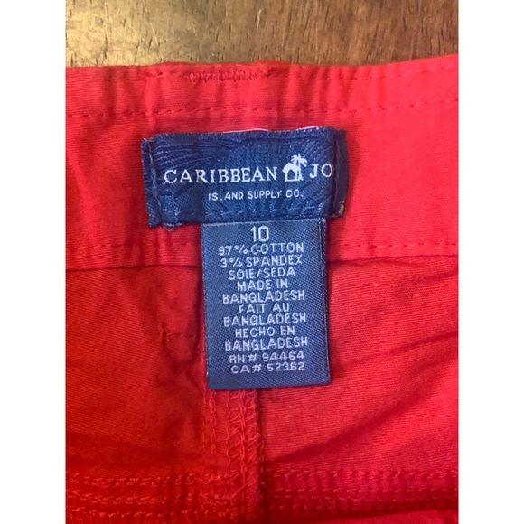 Caribbean Joe NWT Shorts 10 Red Pockets - Picture 2 of 6